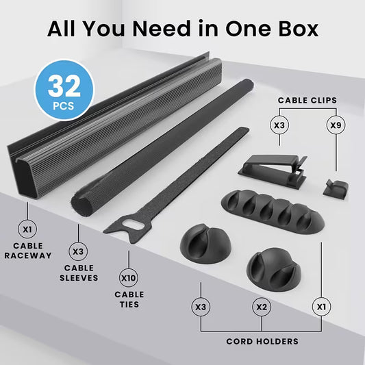 SetupLabs 32-Piece Desk Cable Management Kit